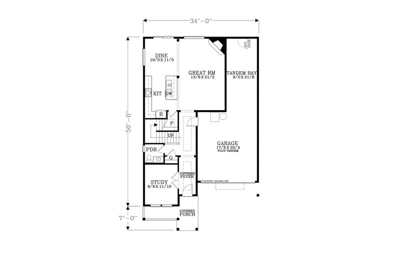 House Design - Floor Plan - Main Floor for Craftsman House Plan #53-755 - 5 bed, 2.5 bath
