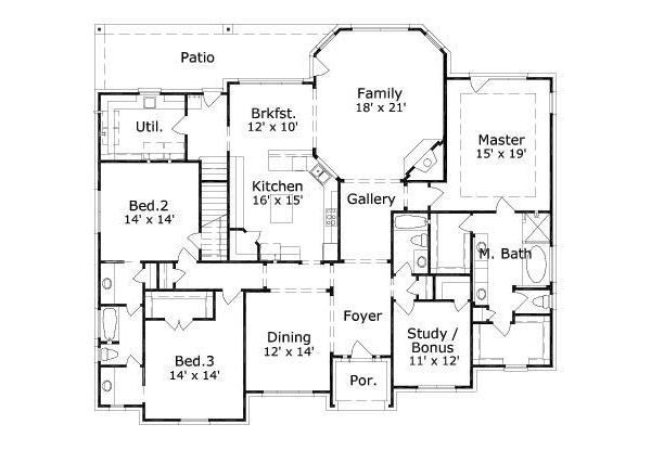 European Floor Plan - Main Floor Plan #411-574