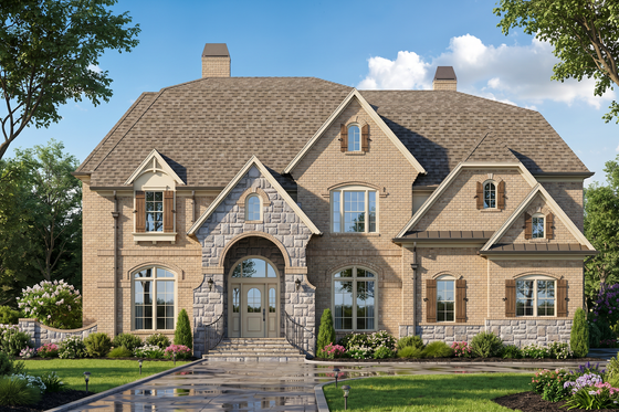 Exterior - Front Elevation for Traditional House Plan #54-704 - 5 bed, 4 bath