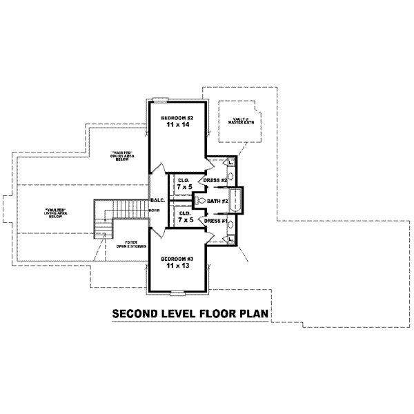 European Floor Plan - Upper Floor Plan #81-1484