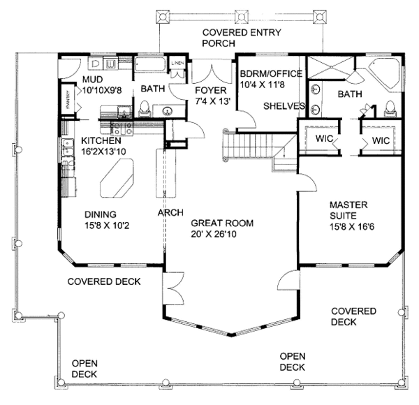 Cabin Floor Plan - Main Floor Plan #117-763