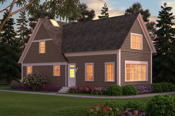 Exterior - Rear Elevation 1 for Colonial House Plan #903-2 - 3 bed, 3 bath