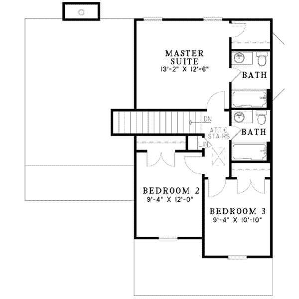 Traditional Floor Plan - Upper Floor Plan #17-2095
