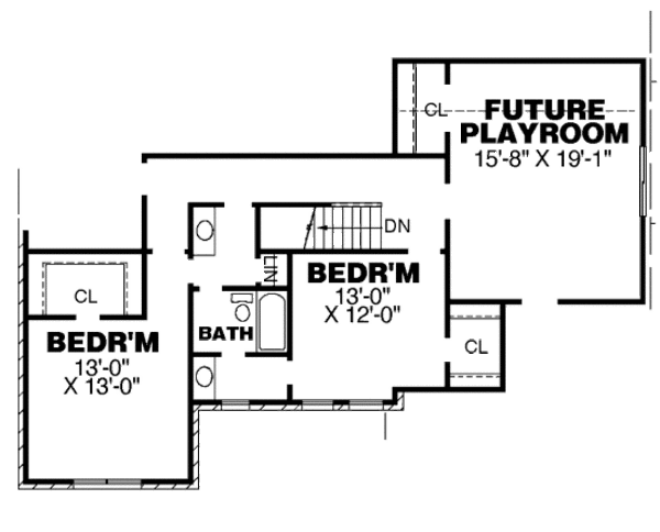Craftsman Floor Plan - Upper Floor Plan #34-217