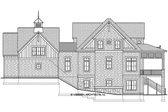 Exterior - Rear Elevation 1 for Country House Plan #928-297 - 2 bed, 2.5 bath