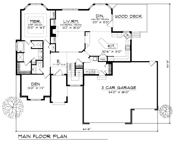 Traditional Floor Plan - Main Floor Plan #70-270