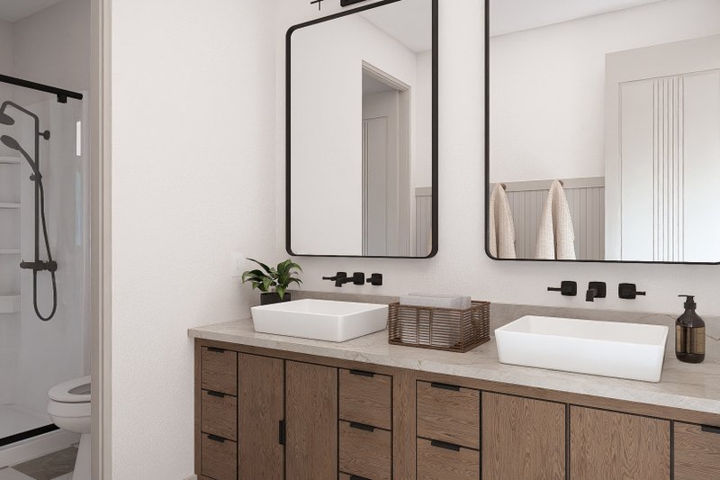 Architectural House Design - Interior - Master Bathroom for Barndominium House Plan #455-818 - 3 bed, 2.5 bath