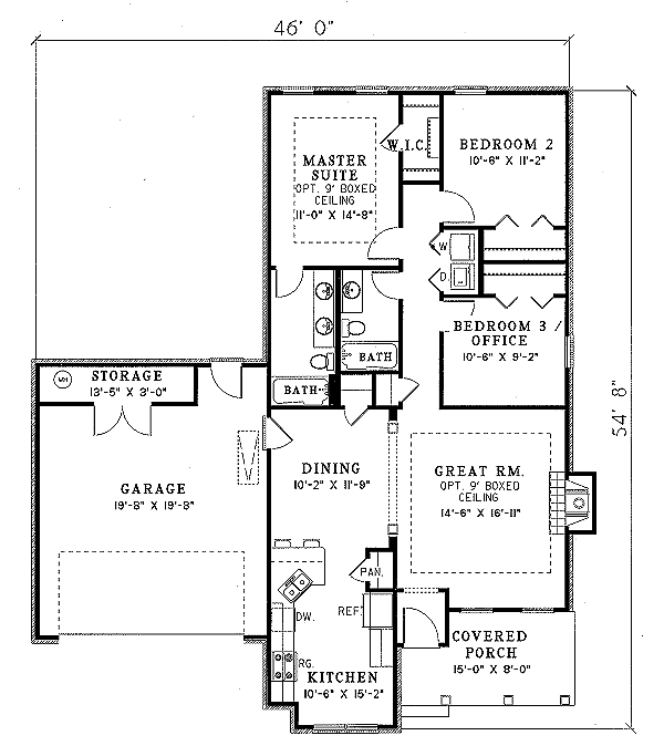 Home Plan - Traditional Floor Plan - Main Floor Plan #17-1119