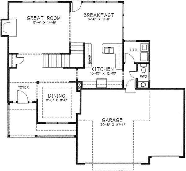 European Floor Plan - Main Floor Plan #6-214