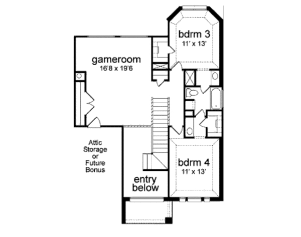 Dream House Plan - European Floor Plan - Upper Floor Plan #84-260