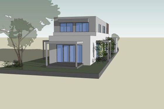 Exterior - Rear Elevation for Modern House Plan #496-27 - 4 bed, 2.5 bath