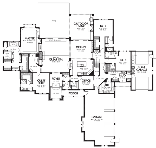 House Plan Design - Craftsman Floor Plan - Main Floor Plan #48-701