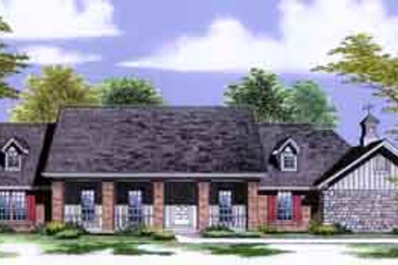 Exterior - Front Elevation for Country House Plan #45-247 - 4 bed, 3 bath
