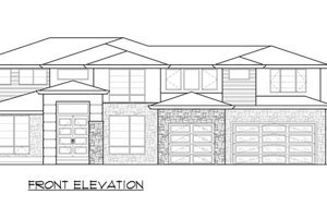 Exterior - Front Elevation 3 for Modern House Plan #1066-82 - 4 bed, 3 bath
