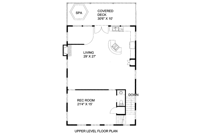 Home Plan - Floor Plan - Main Floor for Bungalow House Plan #117-800 - 1 bed, 3.5 bath