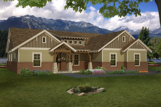 Exterior - Front Elevation 3 for Craftsman House Plan #932-174 - 3 bed, 2 bath