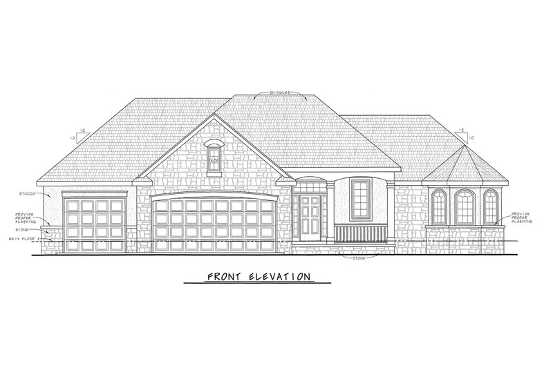Dream House Plan - Exterior - Front Elevation 3 for European House Plan #20-2612 - 4 bed, 3 bath