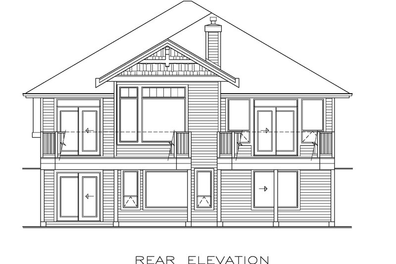 Architectural House Design - Exterior - Rear Elevation for Craftsman House Plan #1100-175 - 3 bed, 2 bath