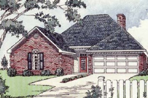 Exterior - Front Elevation for Traditional House Plan #16-112 - 3 bed, 2 bath
