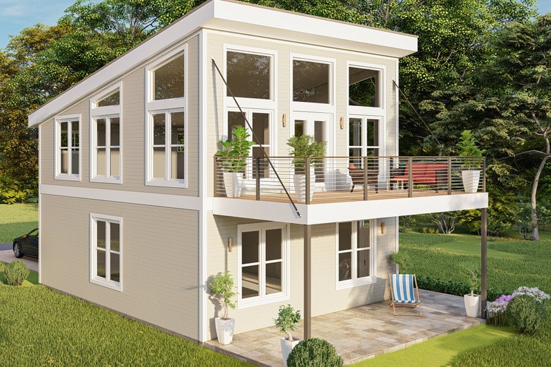 House Blueprint - Southern Exterior - Front Elevation Plan #932-1293