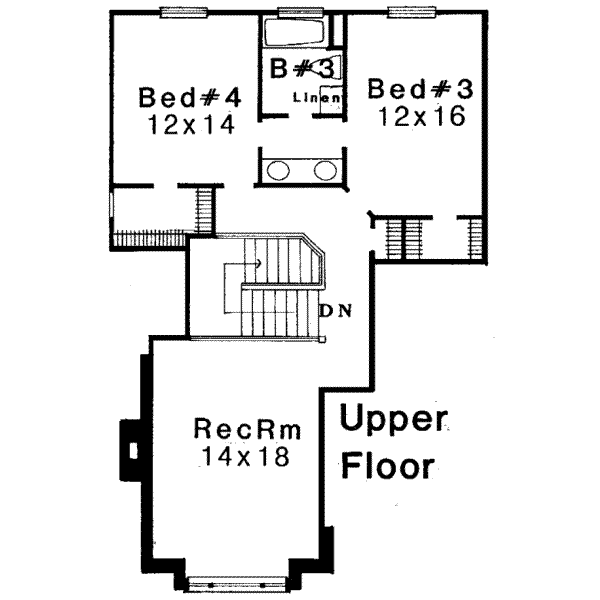 European Floor Plan - Upper Floor Plan #310-148