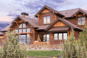 Exterior - Rear Elevation 2 for Craftsman House Plan #892-16 - 3 bed, 4.5 bath