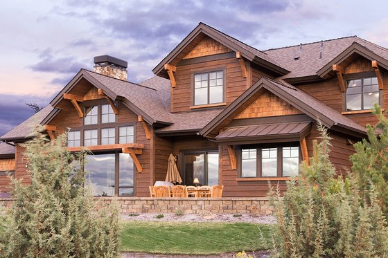 Exterior - Rear Elevation 2 for Craftsman House Plan #892-16 - 3 bed, 4.5 bath