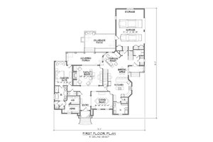 Floor Plan - Main Floor for European House Plan #1054-44 - 4 bed, 3.5 bath