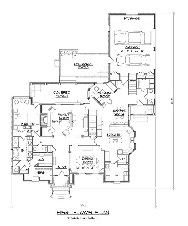 Home Plan - European Floor Plan - Main Floor Plan #1054-44