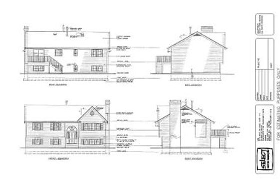 Exterior - Rear Elevation for Traditional House Plan #47-200 - 3 bed, 2 bath