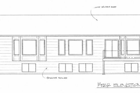 Exterior - Rear Elevation for Traditional House Plan #58-194 - 3 bed, 2 bath