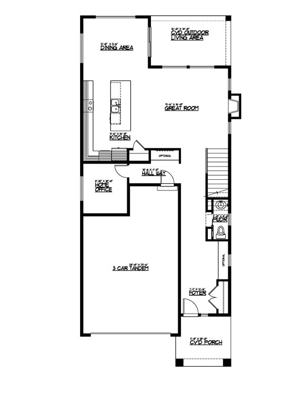 House Plan Design - Craftsman Floor Plan - Main Floor Plan #569-60