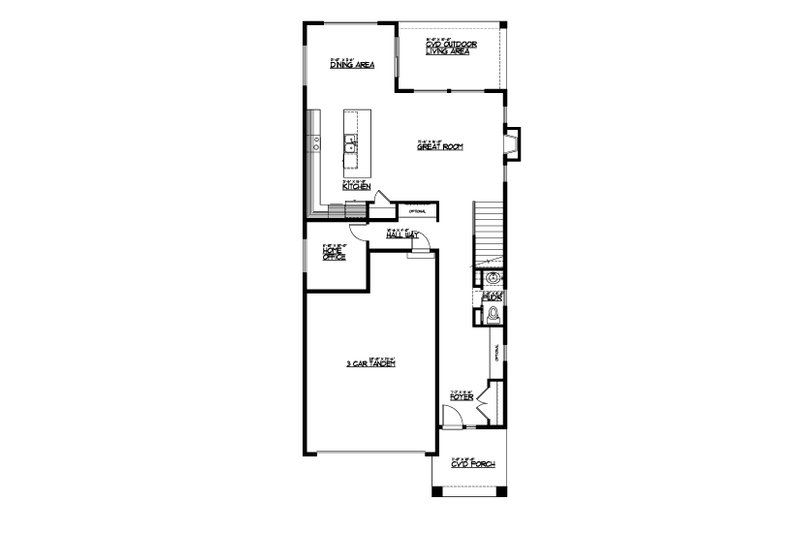 House Blueprint - Floor Plan - Main Floor for Craftsman House Plan #569-60 - 4 bed, 2.5 bath