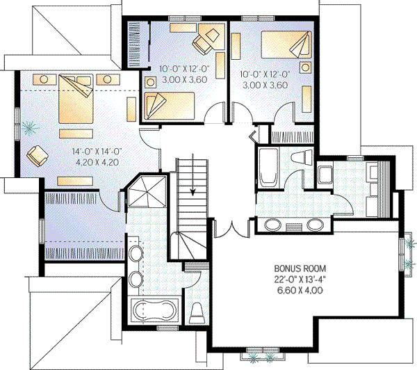 House Design - Country Floor Plan - Upper Floor Plan #23-336