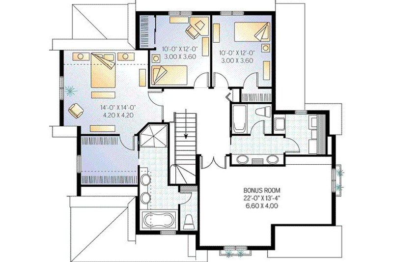 Home Plan - Floor Plan - Upper Floor for Country House Plan #23-336 - 3 bed, 2.5 bath