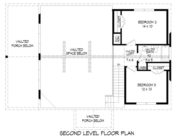 Traditional Floor Plan - Upper Floor Plan #932-509