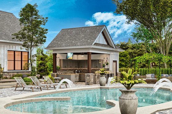 Exterior - Other Elevation 2 for Modern House Plan #54-577, 0 bath