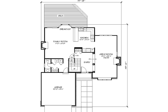 Floor Plan - Main Floor for Modern House Plan #320-432 - 3 bed, 2.5 bath