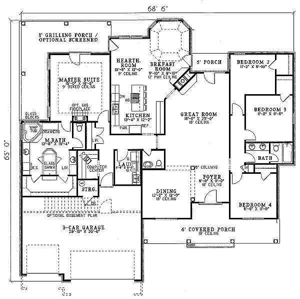 Dream House Plan - Traditional Floor Plan - Main Floor Plan #17-177