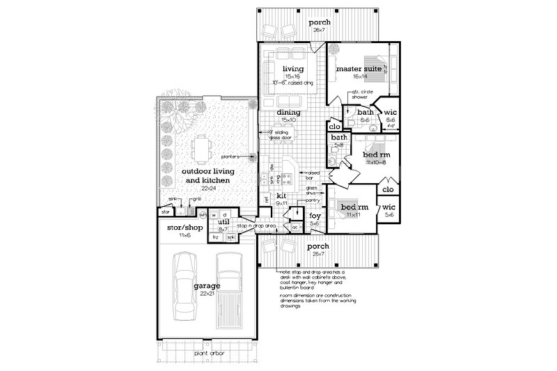 Home Plan - Floor Plan - Main Floor for Traditional House Plan #45-620 - 3 bed, 2 bath