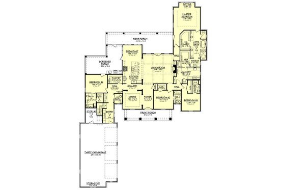 Floor Plan - Main Floor for European House Plan #430-126 - 4 bed, 4.5 bath