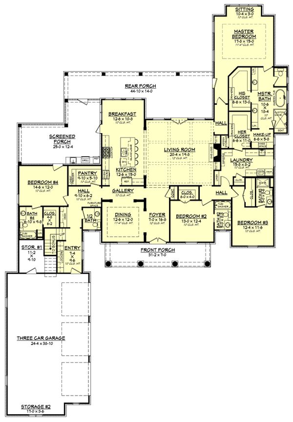 Architectural House Design - European Floor Plan - Main Floor Plan #430-126