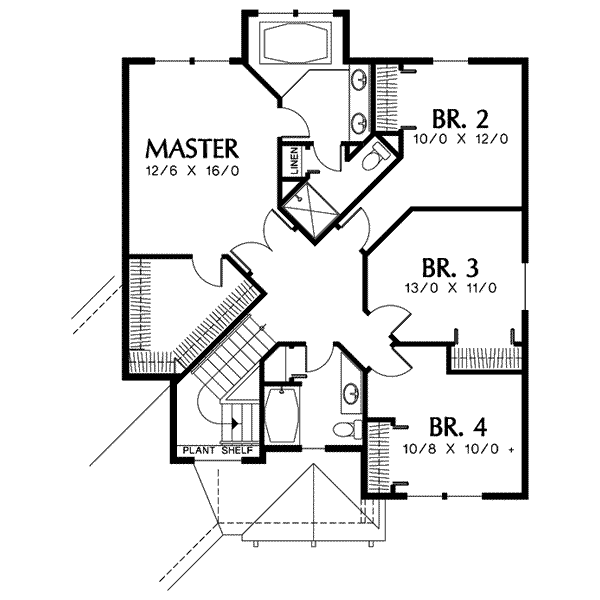 Dream House Plan - Craftsman Floor Plan - Upper Floor Plan #48-213