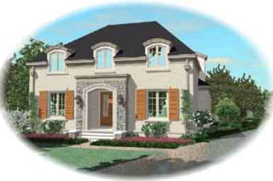 Exterior - Front Elevation for Colonial House Plan #81-589 - 3 bed, 3 bath
