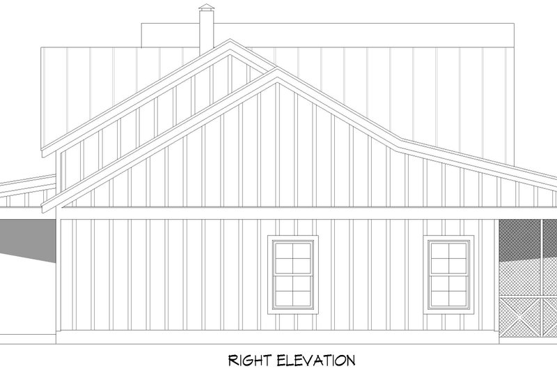 House Blueprint - Exterior - Other Elevation 1 for Farmhouse House Plan #932-1231 - 2 bed, 2 bath