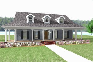 Country Exterior - Front Elevation Plan #44-182