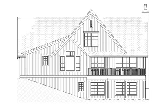 Exterior - Rear Elevation for European House Plan #901-1 - 4 bed, 3.5 bath