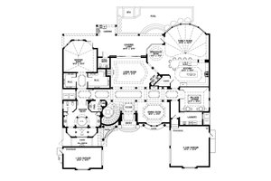 Floor Plan - Main Floor for Mediterranean House Plan #548-3 - 5 bed, 5.5 bath