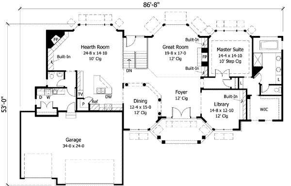 European Floor Plan - Main Floor Plan #51-216