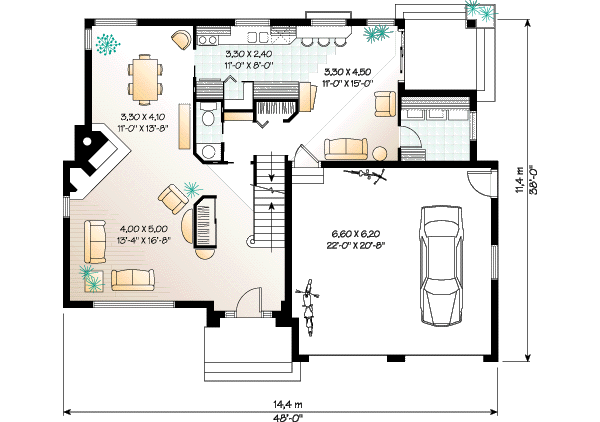 Architectural House Design - Traditional Floor Plan - Main Floor Plan #23-243